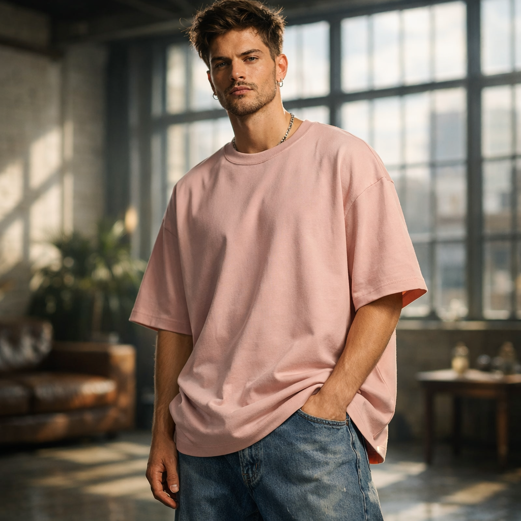 Drop Shoulder Tea Pink