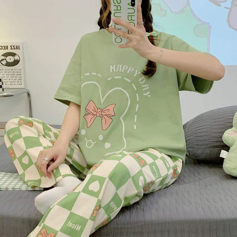 Happy Day Positive Graphic PJ Set | Comfort Fit