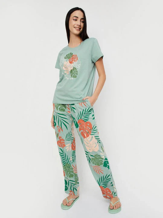 Tropical Summer Lounge Set | Exotic Palm Print