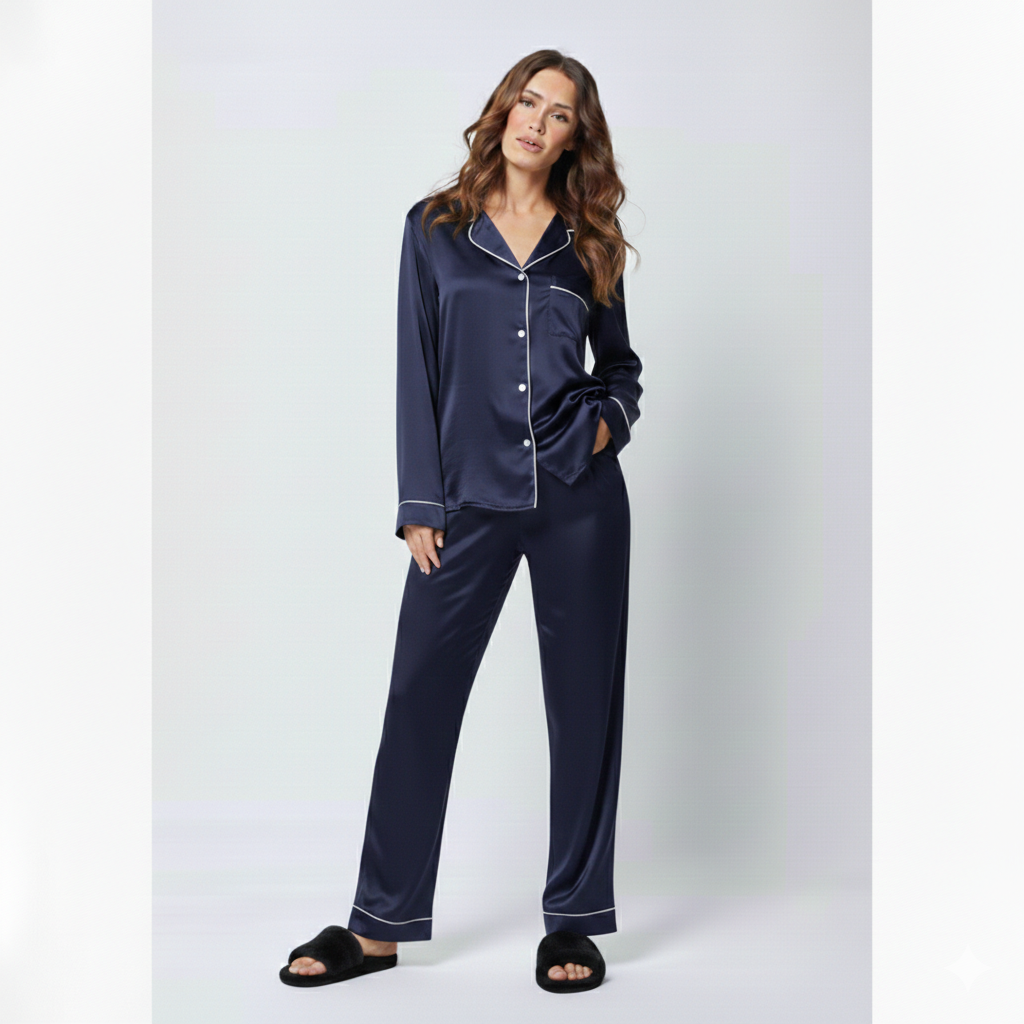 The Core Cotton PJ Set - Navyblue