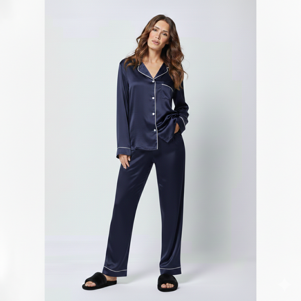 The Core Cotton PJ Set - Navyblue