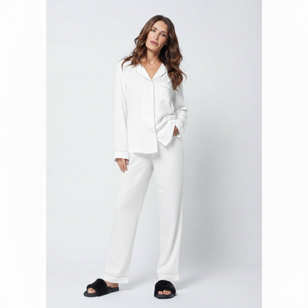 The Core Cotton PJ Set - White