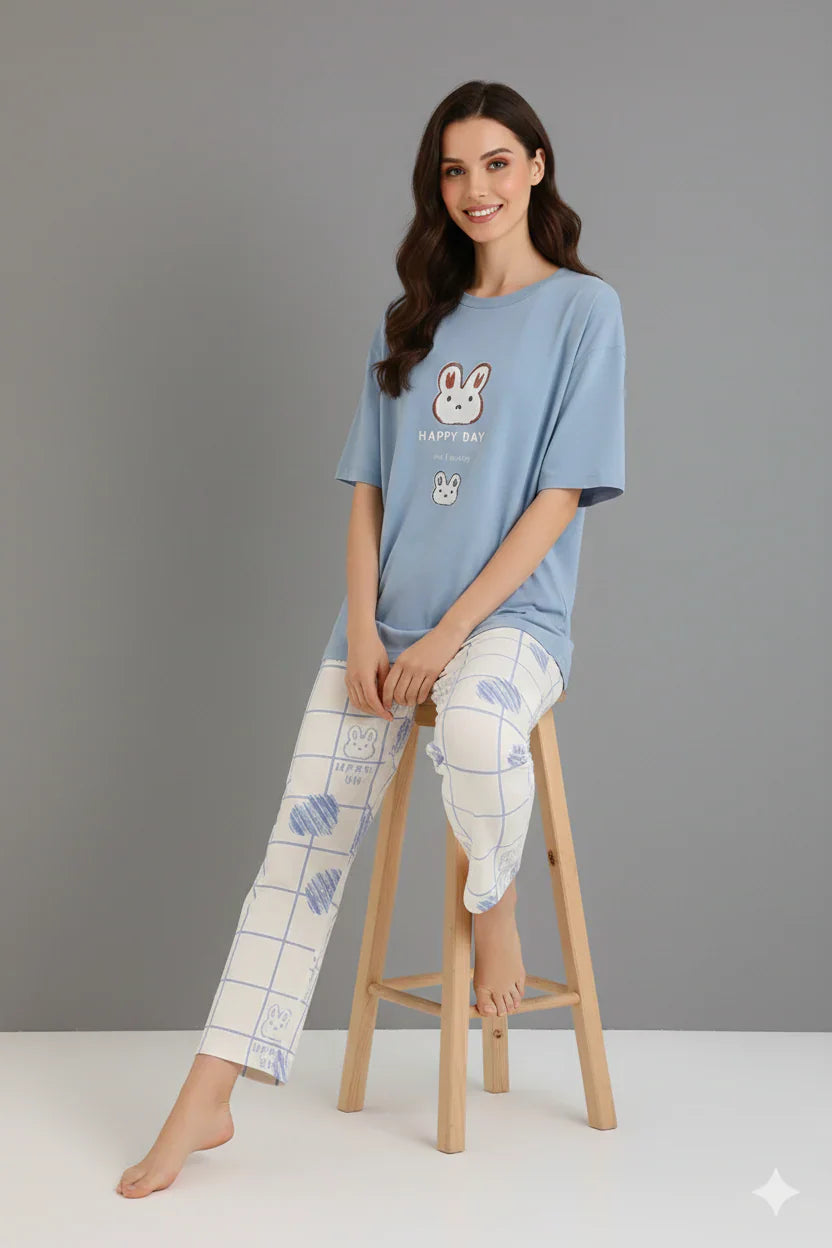 Blue Rabbit Graphic Lounge Set | Sweet Dreams Collection