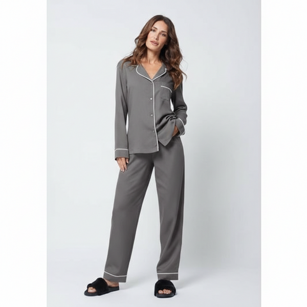 The Core Cotton PJ Set - Grey