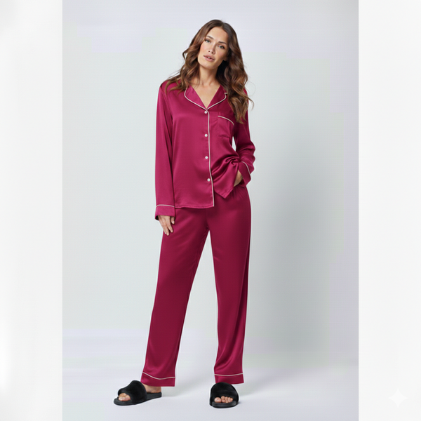 The Core Cotton PJ Set - Dark Pink