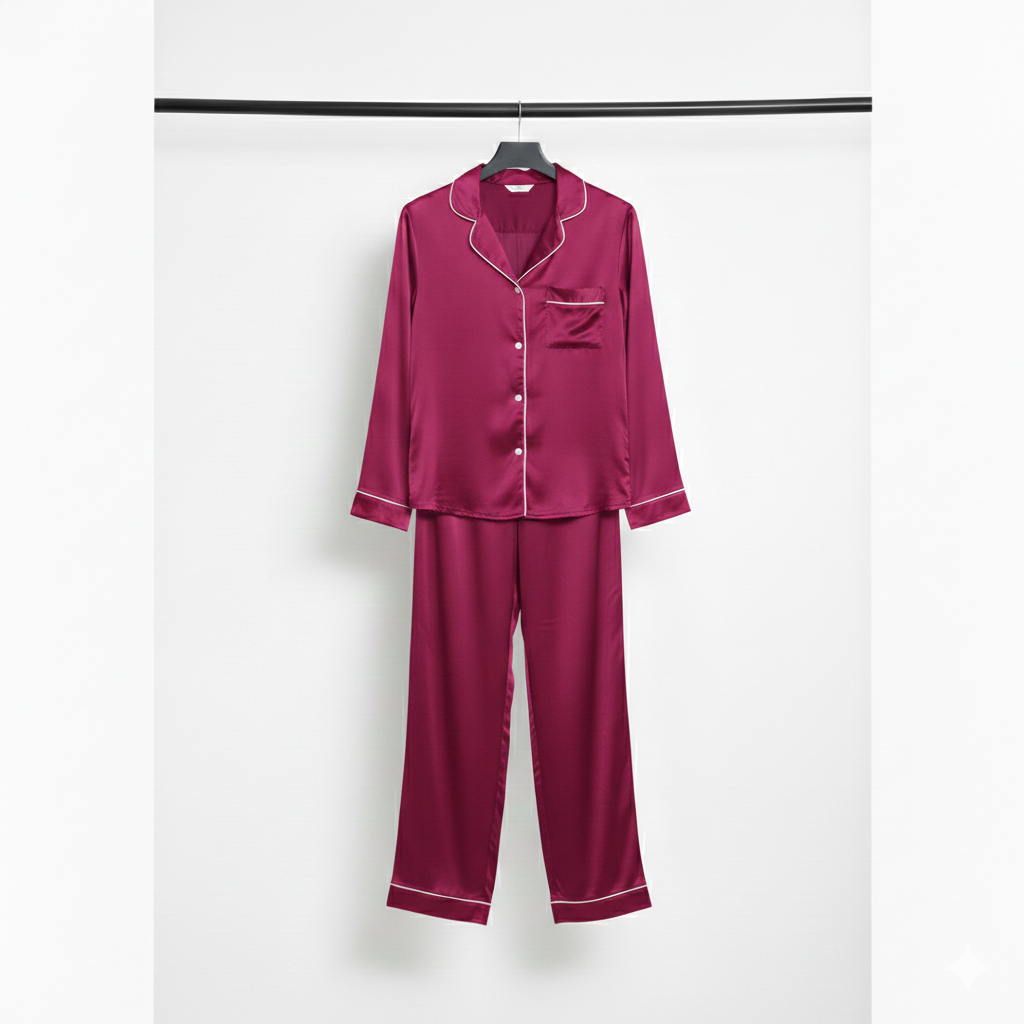 The Core Cotton PJ Set - Dark Pink