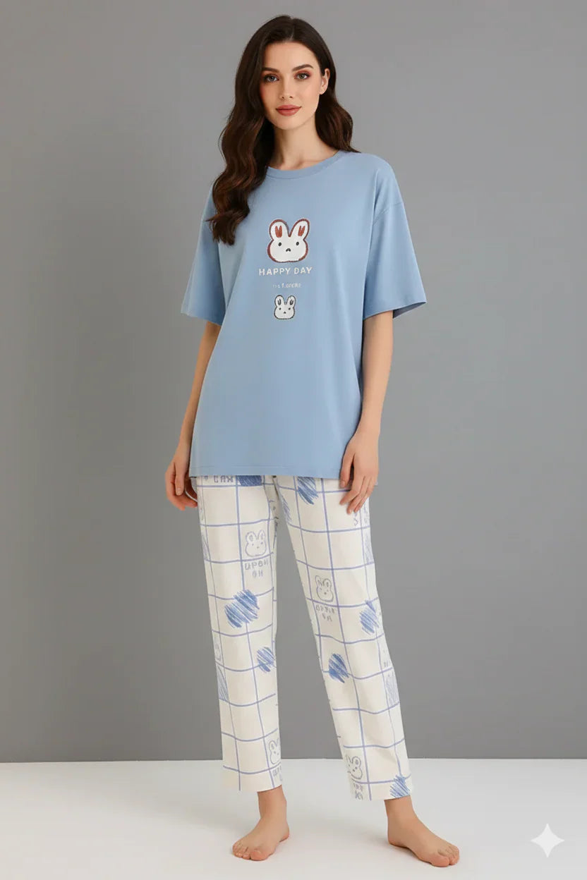 Blue Rabbit Graphic Lounge Set | Sweet Dreams Collection