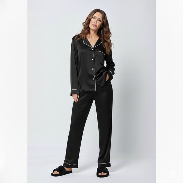 The Core Cotton PJ Set - Black
