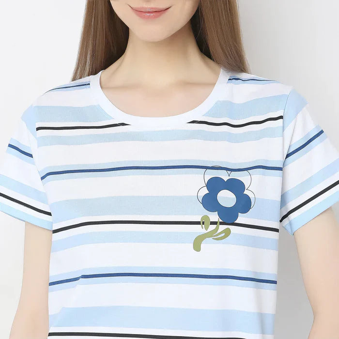 Blue Lily Floral PJ Set | Botanical Print