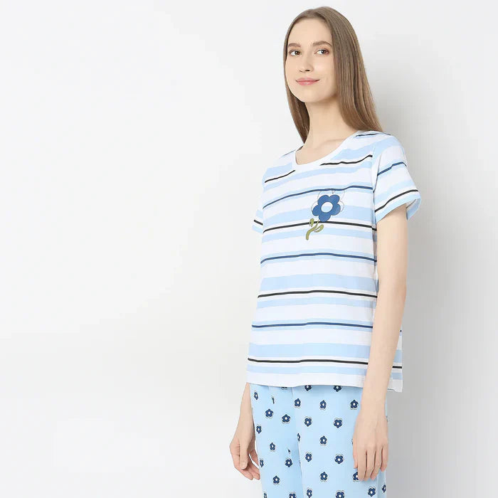 Blue Lily Floral PJ Set | Botanical Print