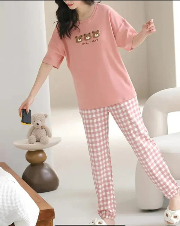Three Bears Graphic PJ Set | Lovely Pink