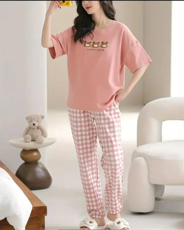 Three Bears Graphic PJ Set | Lovely Pink