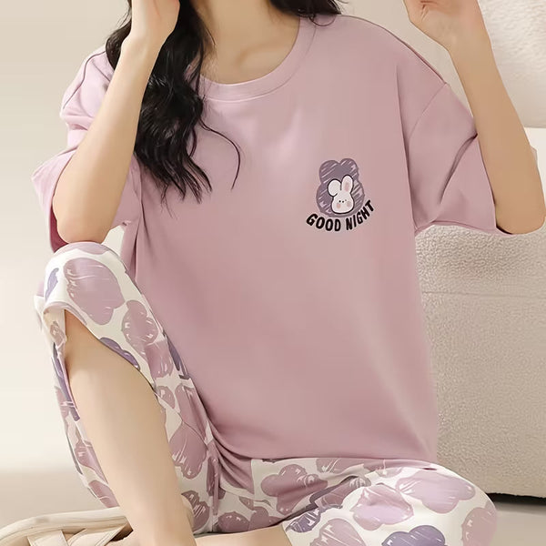 Good Night Graphic PJ Set | Starry Purple