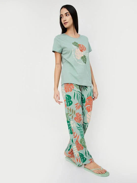 Tropical Summer Lounge Set | Exotic Palm Print