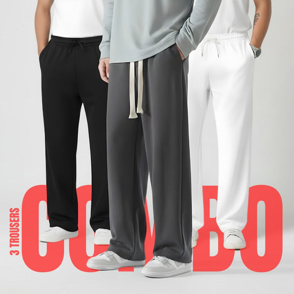 Men's Urban Baggy Fit (Pack of 3) | Heavyweight French Terry - Black, Steel Grey & Arctic White