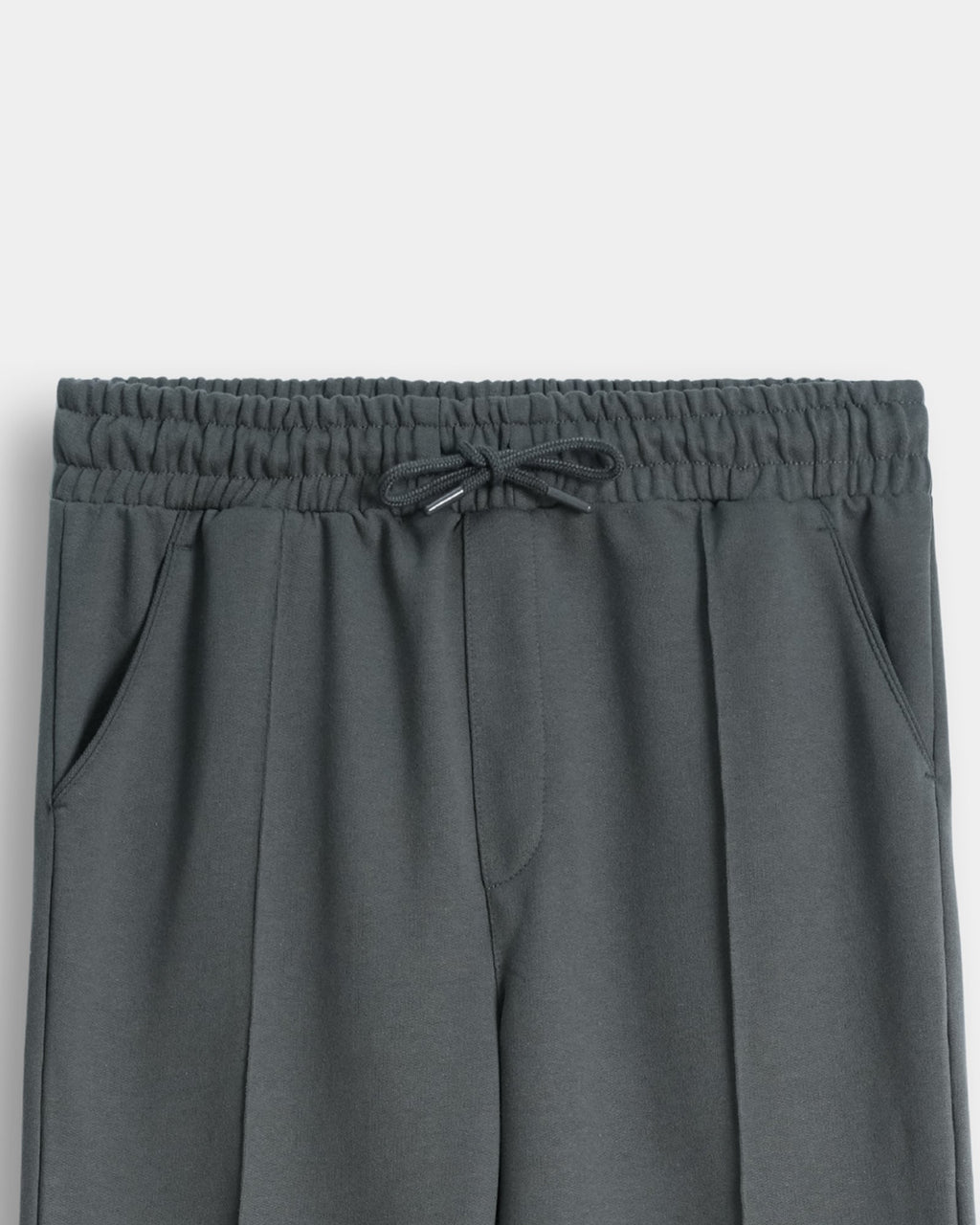 Men's Charcoal Straight-Fit French Terry Trousers