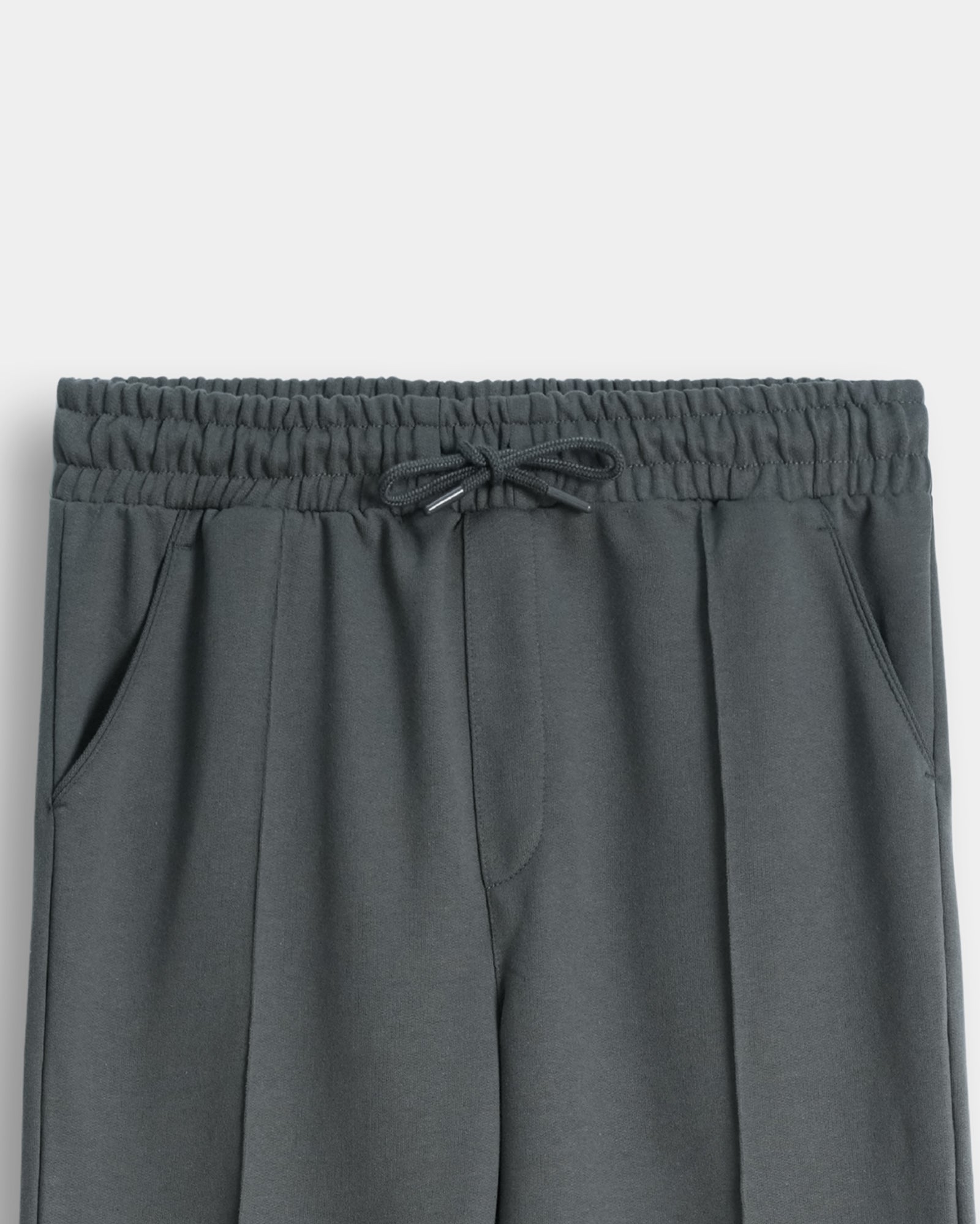 Men's Charcoal Straight-Fit French Terry Trousers