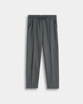 Men's Charcoal Straight-Fit French Terry Trousers